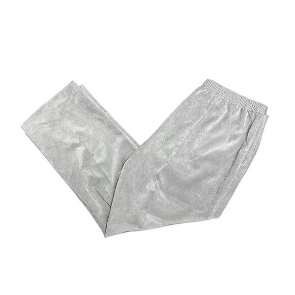 Alfred Dunner Gray Corduroy Ankle Pants Size 16 High Rise Pull On Stretch - Picture 2 of 9